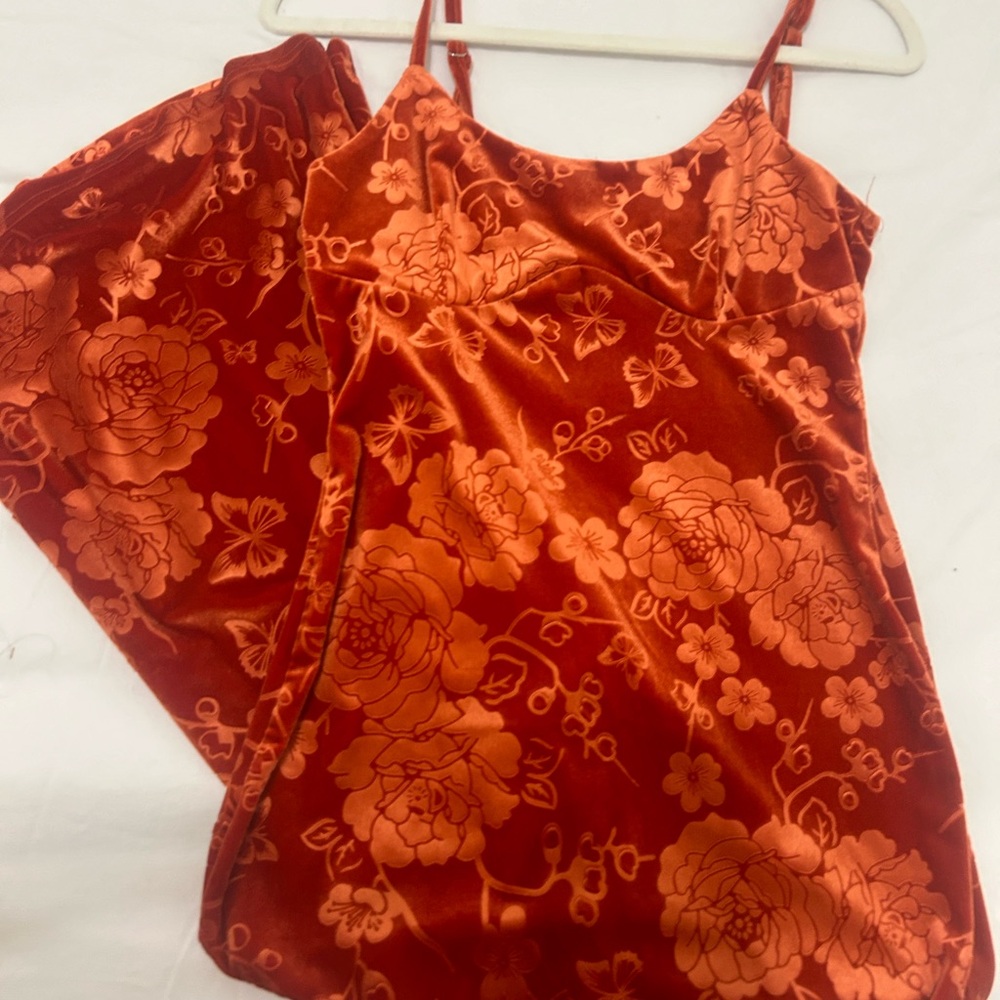 Vintage orange floral dress